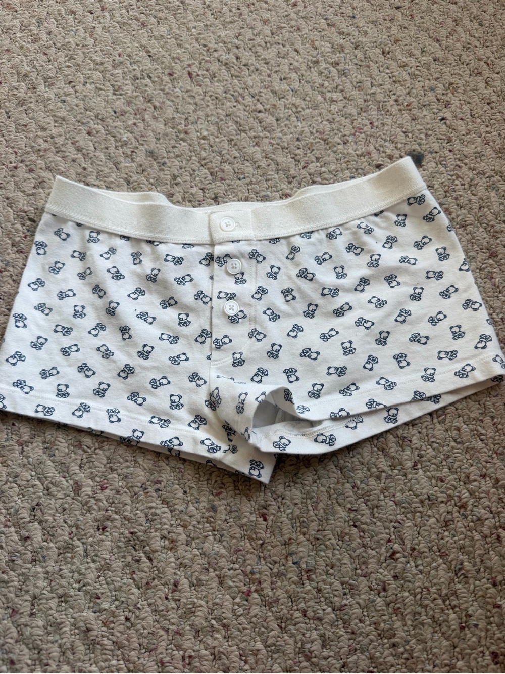 Brandy Melville XS/S Knit Sleep Shorts with Navy Print